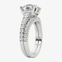 Grown Gorgeous (F / Vs2) Womens 4 5/8 Ct. T.W. Lab White Diamond 14K Gold Round Side Stone Bridal Set