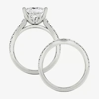 Grown Gorgeous (F / Vs2) Womens 4 5/8 Ct. T.W. Lab White Diamond 14K Gold Side Stone Bridal Set