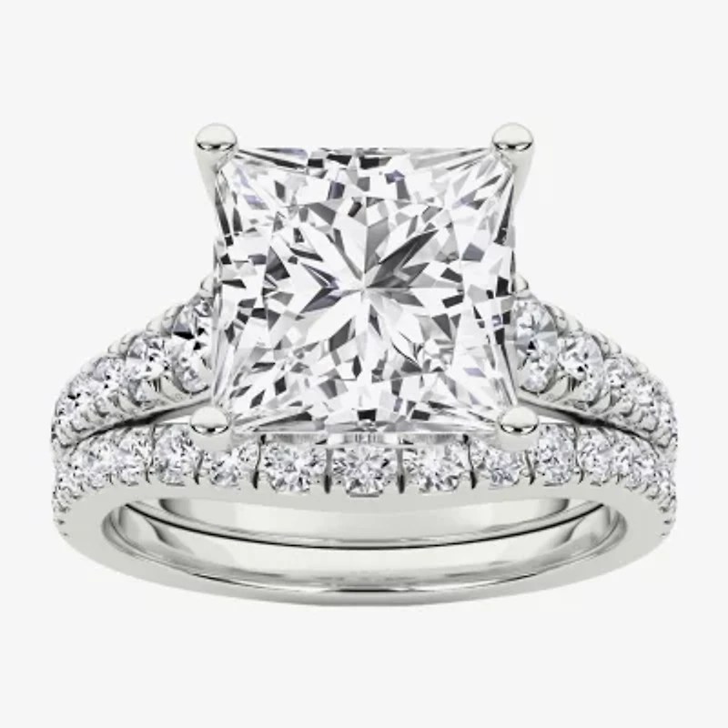 Grown Gorgeous (F / Vs2) Womens 4 5/8 Ct. T.W. Lab White Diamond 14K Gold Side Stone Bridal Set