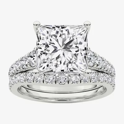 Grown Gorgeous (F / Vs2) Womens 4 5/8 Ct. T.W. Lab White Diamond 14K Gold Side Stone Bridal Set