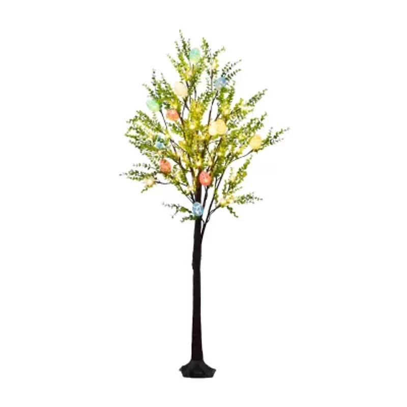 Nearly Natural 4ft Easter Egg Twig With Greens Lighted Indoor Artificial Tree