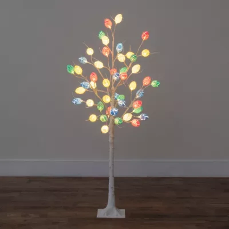 Nearly Natural 4ft Easter Twig Lighted Indoor Artificial Tree