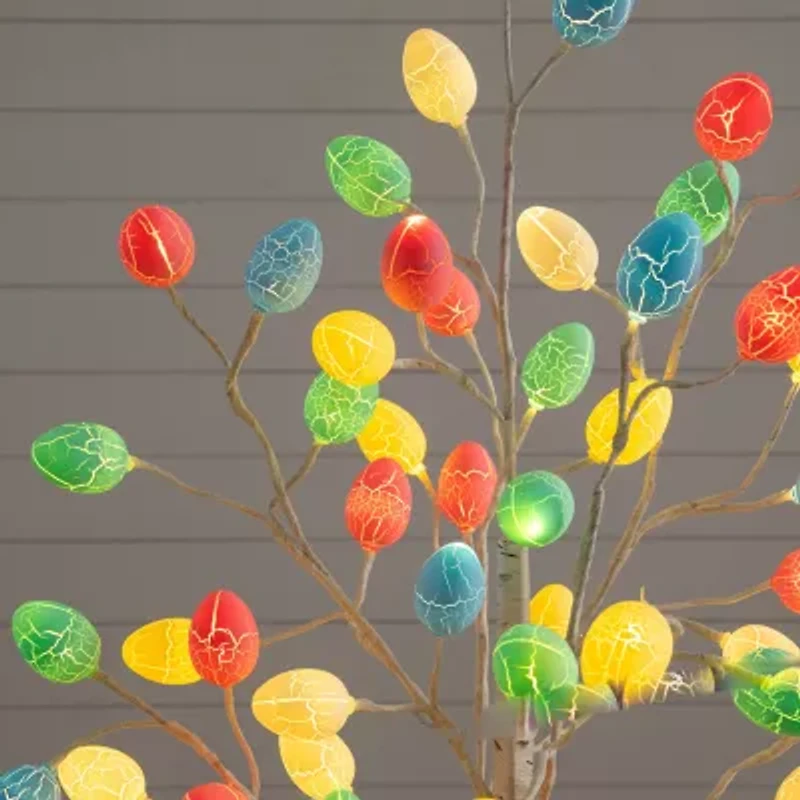 Nearly Natural 4ft Easter Twig Lighted Indoor Artificial Tree