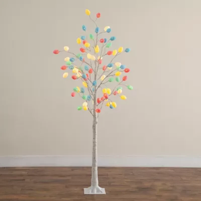 Nearly Natural 6ft Easter Twig Lighted Indoor Artificial Tree