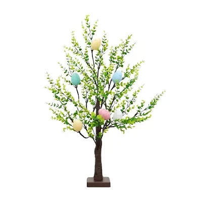 Nearly Natural 2ft Easter Egg Twig With Greens Indoor Artificial Tree
