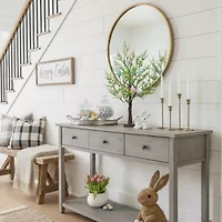 Nearly Natural 2ft Easter Egg Twig With Greens Indoor Artificial Tree