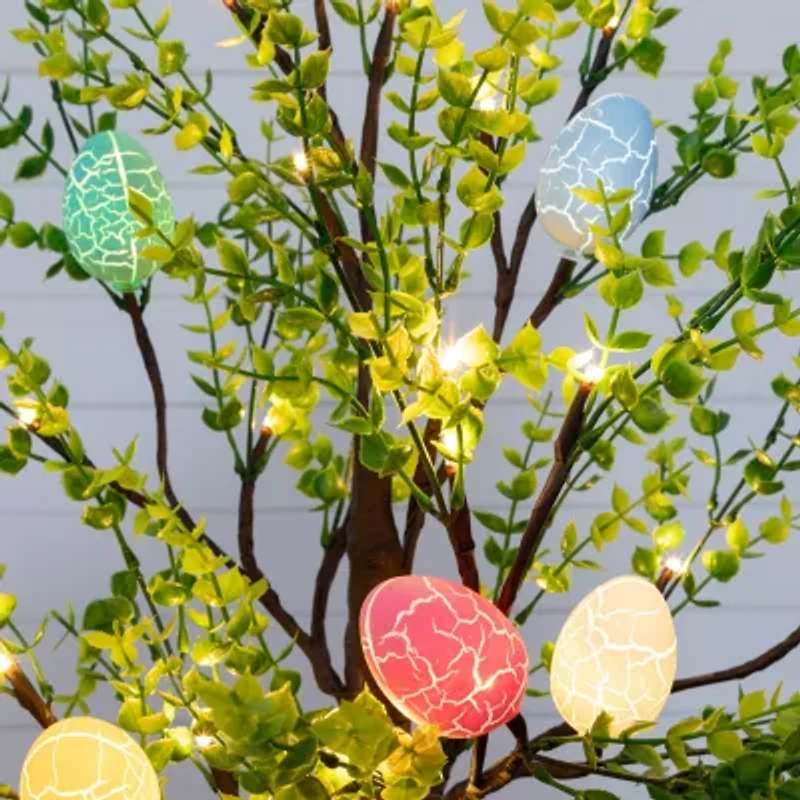 Nearly Natural 2ft Easter Egg Twig With Greens Indoor Artificial Tree