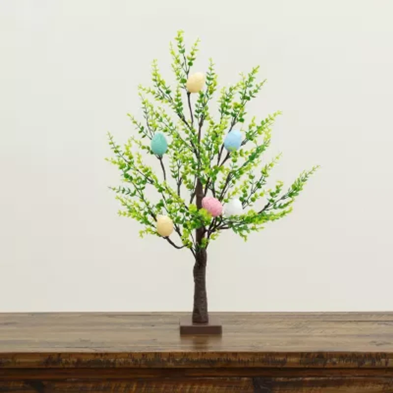 Nearly Natural 2ft Easter Egg Twig With Greens Indoor Artificial Tree