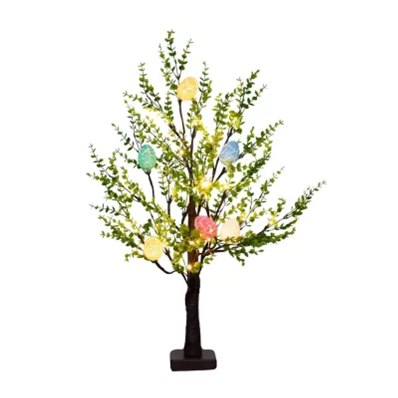 Nearly Natural 2ft Easter Egg Twig With Greens Indoor Artificial Tree
