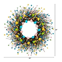 Nearly Natural 24" Easter Egg Twig Wreath