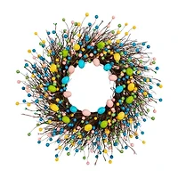 Nearly Natural 24" Easter Egg Twig Wreath