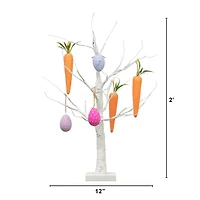 Nearly Natural 2ft Easter Egg And Carrots Ornament Twig Indoor Artificial Tree