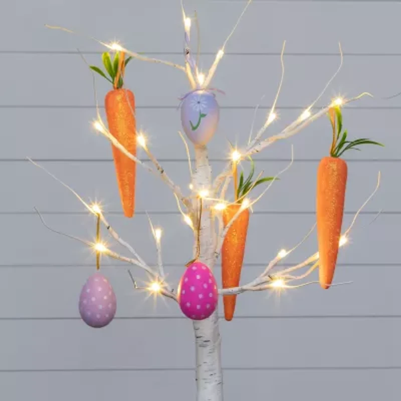 Nearly Natural 2ft Easter Egg And Carrots Ornament Twig Indoor Artificial Tree