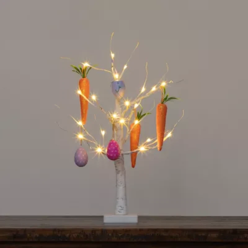 Nearly Natural 2ft Easter Egg And Carrots Ornament Twig Indoor Artificial Tree