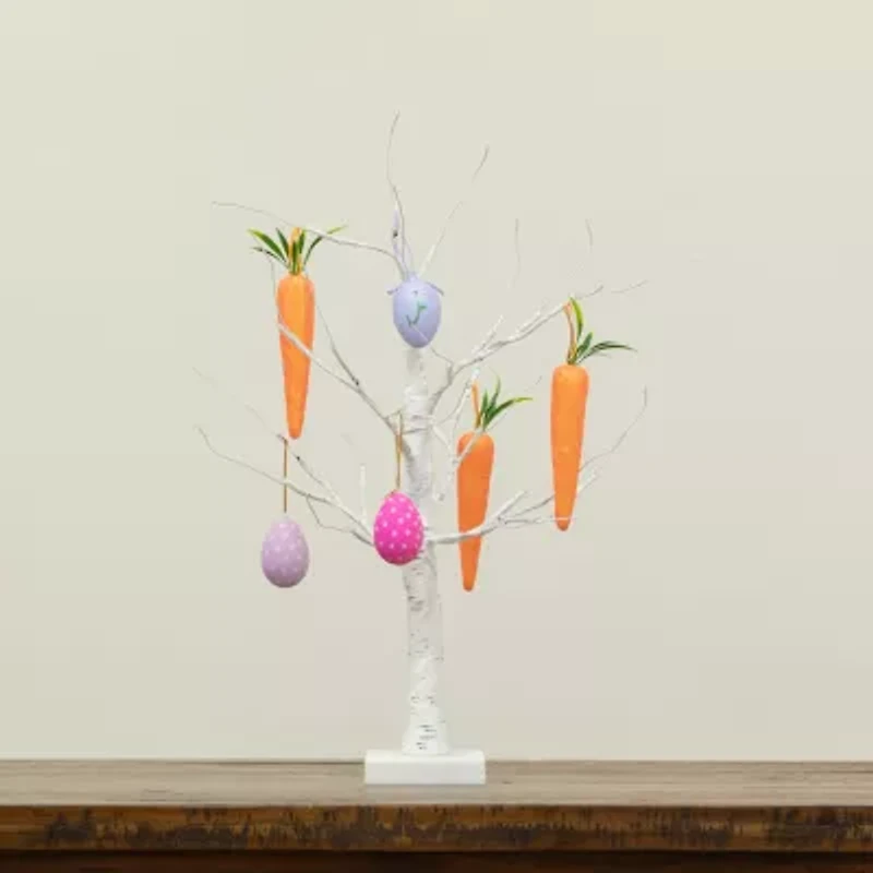 Nearly Natural 2ft Easter Egg And Carrots Ornament Twig Indoor Artificial Tree