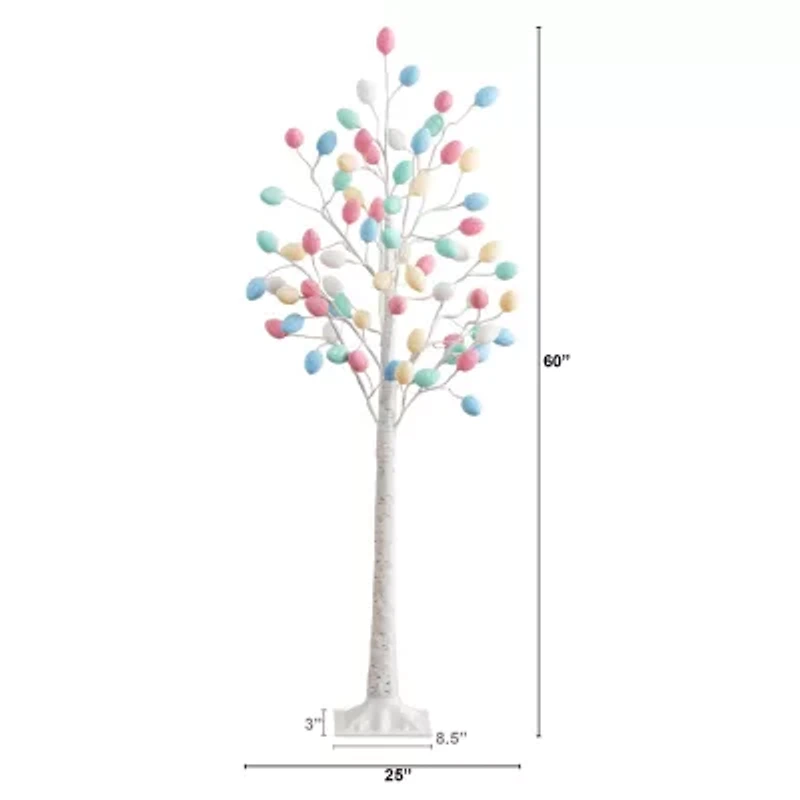 Nearly Natural 5ft Easter Twig Lighted Indoor Artificial Tree