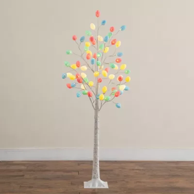 Nearly Natural 5ft Easter Twig Lighted Indoor Artificial Tree