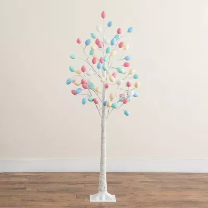 Nearly Natural 5ft Easter Twig Lighted Indoor Artificial Tree