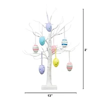 Nearly Natural 2ft Easter Twig With Egg Ornaments Indoor Artificial Tree