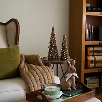 Nearly Natural 12" And 16" Rattan Cone With Pastel Eggs Indoor Artificial Tree