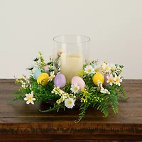 Nearly Natural 8" Candle Holder Artificial Flowers