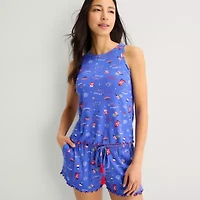 Jaclyn Womens Round Neck Sleeveless 2-pc. Pajama Set