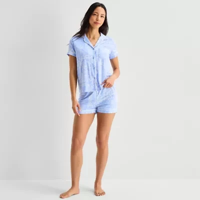 Jaclyn Womens Short Sleeve 2-pc. Pajama Set