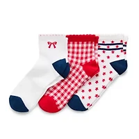 Mixit Womens Multi-Pack 3 Pair Quarter Ankle Socks