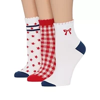 Mixit Womens Multi-Pack 3 Pair Quarter Ankle Socks