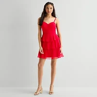 by&by Womens Juniors Sleeveless Fit + Flare Dress