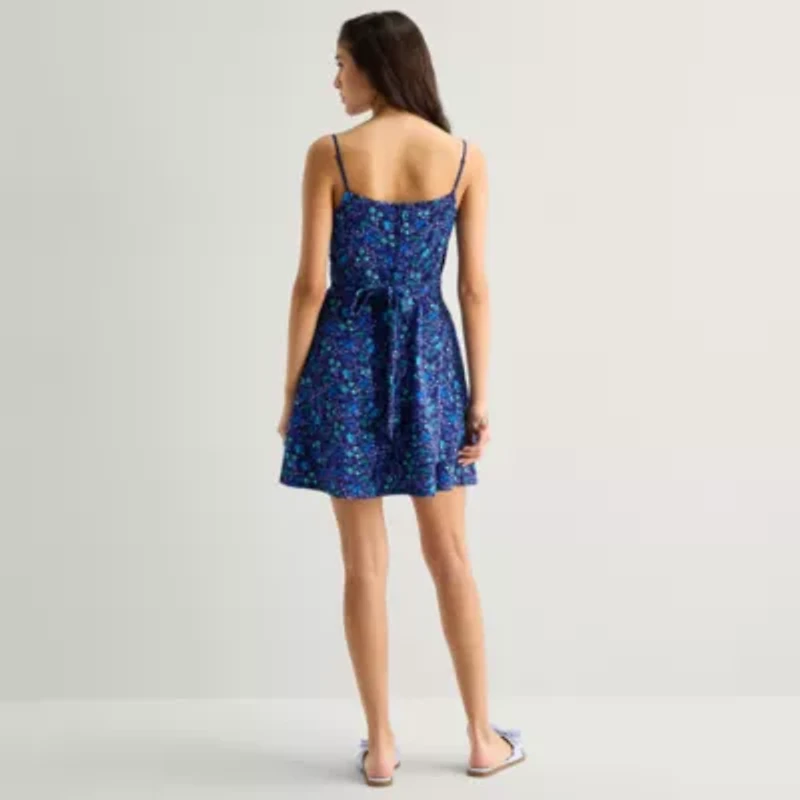 Emerald Sundae Womens Juniors Sleeveless Fit + Flare Dress