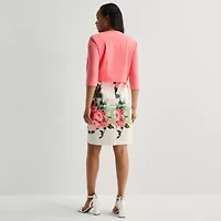 Maya Brooke Womens Abstract Jacket Dress