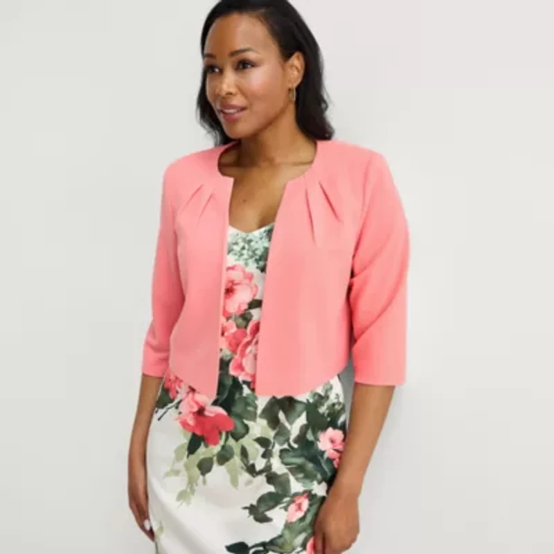 Maya Brooke Womens Abstract Jacket Dress