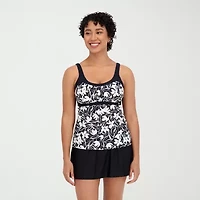 ZeroXposur Womens Comfort Straps Floral Tankini Swimsuit Top