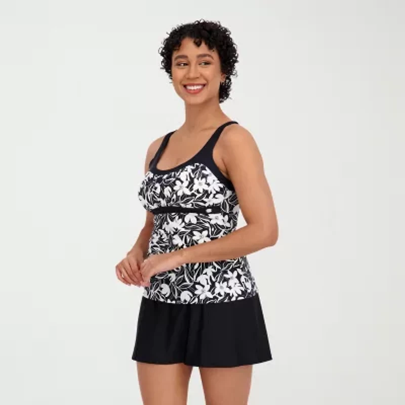 ZeroXposur Womens Comfort Straps Floral Tankini Swimsuit Top