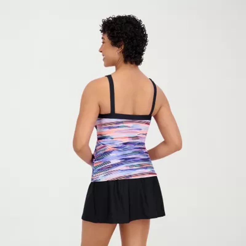 ZeroXposur Womens Comfort Straps Tie Dye Tankini Swimsuit Top