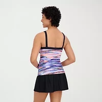 ZeroXposur Womens Comfort Straps Tie Dye Tankini Swimsuit Top