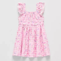 Toddler Girls Short Sleeve Ruffled Hello Kitty A-Line Dress