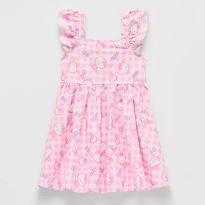 Toddler Girls Short Sleeve Ruffled Hello Kitty A-Line Dress