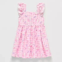 Toddler Girls Short Sleeve Ruffled Hello Kitty A-Line Dress