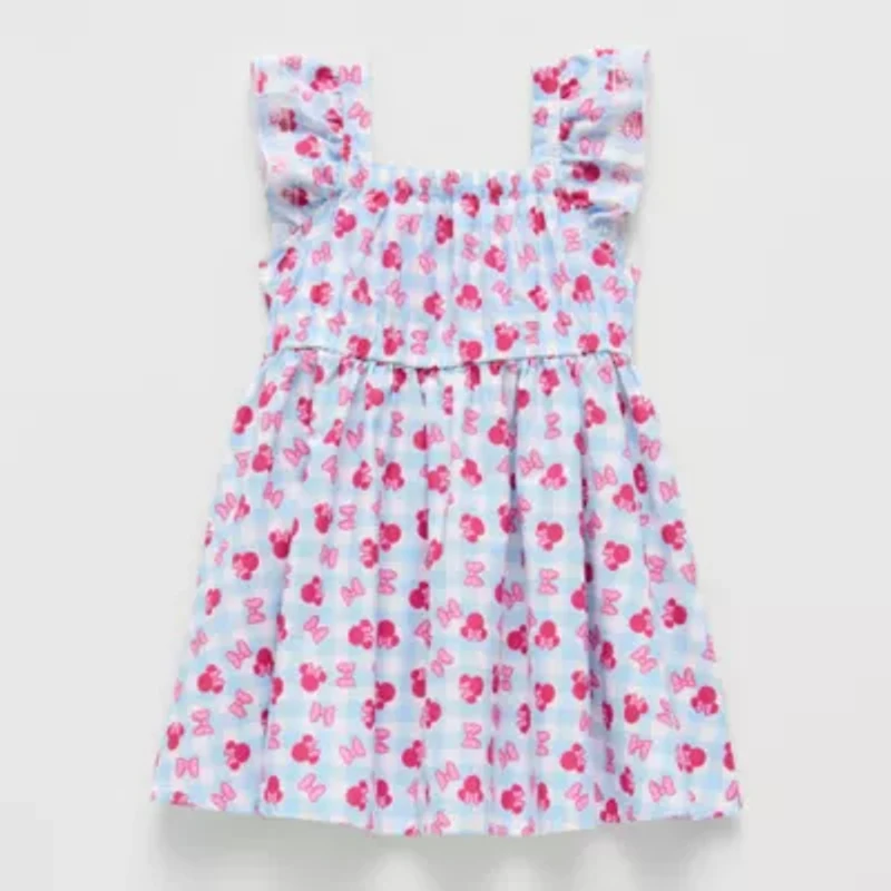 Disney Toddler Girls Short Sleeve Ruffled Minnie Mouse A-Line Dress