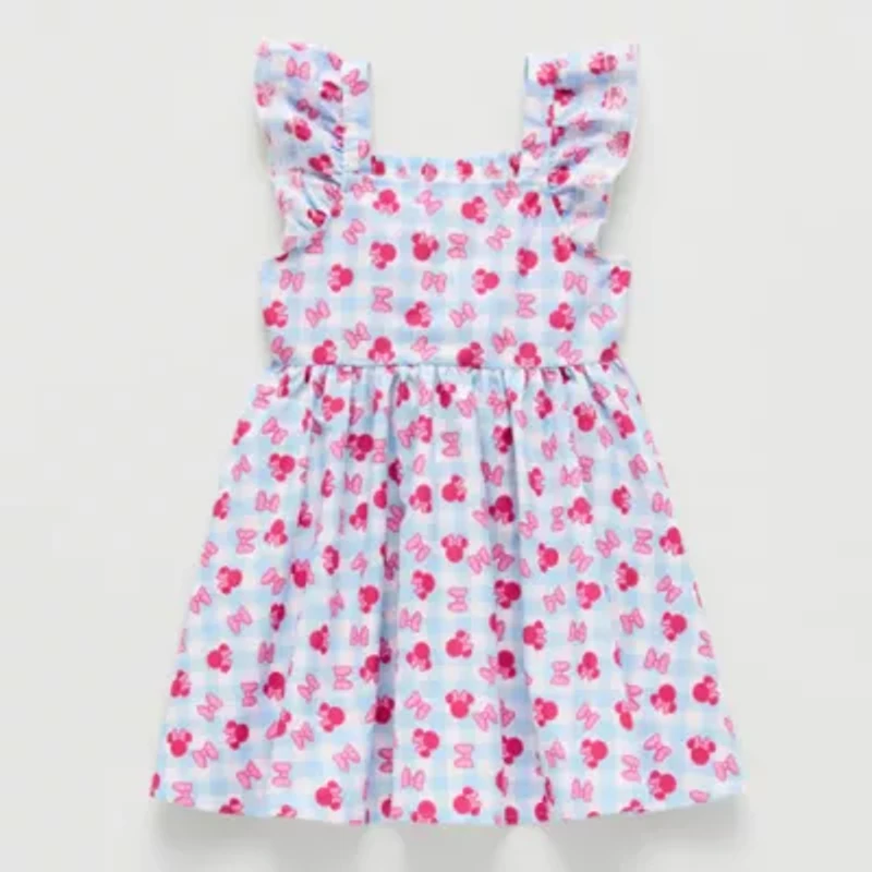 Disney Toddler Girls Short Sleeve Ruffled Minnie Mouse A-Line Dress
