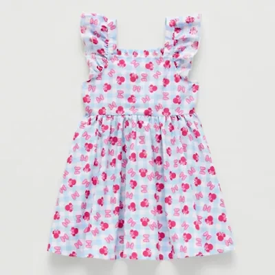 Disney Toddler Girls Short Sleeve Ruffled Minnie Mouse A-Line Dress