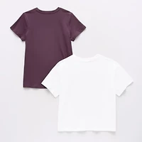 Xersion Little & Big Kid Girls Crew Neck Short Sleeve Regular Fit Graphic T-Shirt