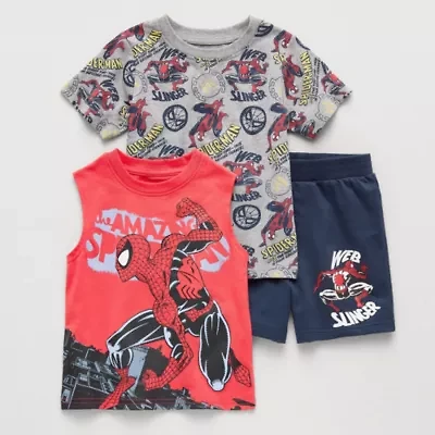 Toddler Boys Spiderman 3-pc. Short Set