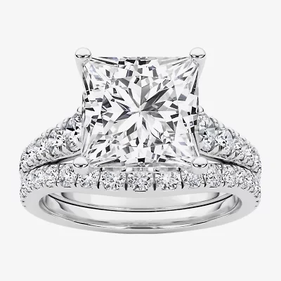 Grown Gorgeous (F / Vs2) Womens 4 5/8 Ct. T.W. Lab White Diamond 14K Gold Side Stone Bridal Set