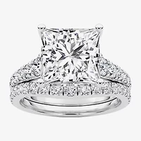 Grown Gorgeous (F / Vs2) Womens 4 5/8 Ct. T.W. Lab White Diamond 14K Gold Side Stone Bridal Set