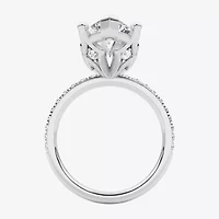 Grown Gorgeous (F / Vs2) Womens 7 Ct.T.W. Lab White Diamond 14K Gold Oval Side Stone Engagement Ring