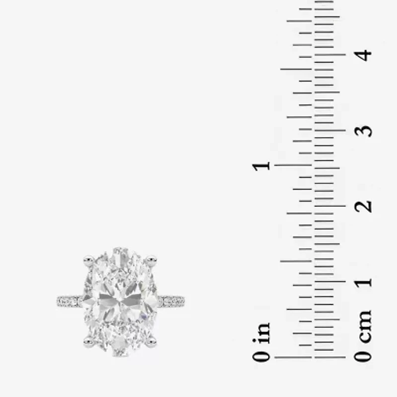 Grown Gorgeous (F / Vs2) Womens 7 Ct.T.W. Lab White Diamond 14K Gold Oval Side Stone Engagement Ring