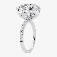 Grown Gorgeous (F / Vs2) Womens 7 Ct.T.W. Lab White Diamond 14K Gold Oval Side Stone Engagement Ring